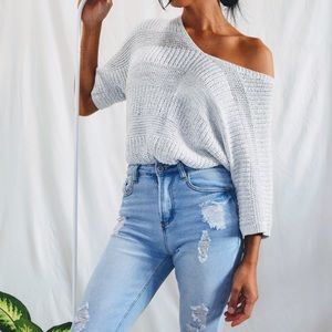 Off Shoulder Knit Sweater